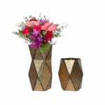 geometric gold vases
