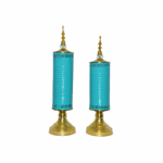 teal gold urns
