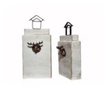 Speckled White Deer Decor Set - set of 2