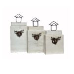 Speckled White Deer Decor Set -set of 3