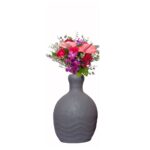 Crackle Finish Brown & Grey Vase Set-set of 2