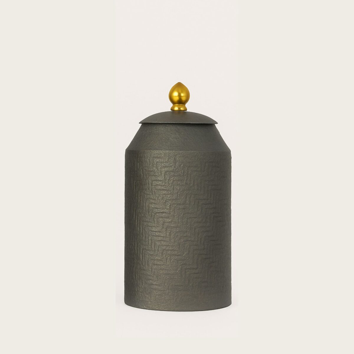 Elegant Grey Decorative Iron Jars – Set of 2