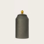 Elegant Grey Decorative Iron Jars – Set of 2