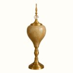 Antique Marble-Finish Decorative Jars with Crystal & Gold Detailing – Set of 2