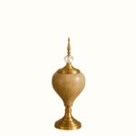 Antique Marble-Finish Decorative Jars with Crystal & Gold Detailing – Set of 2