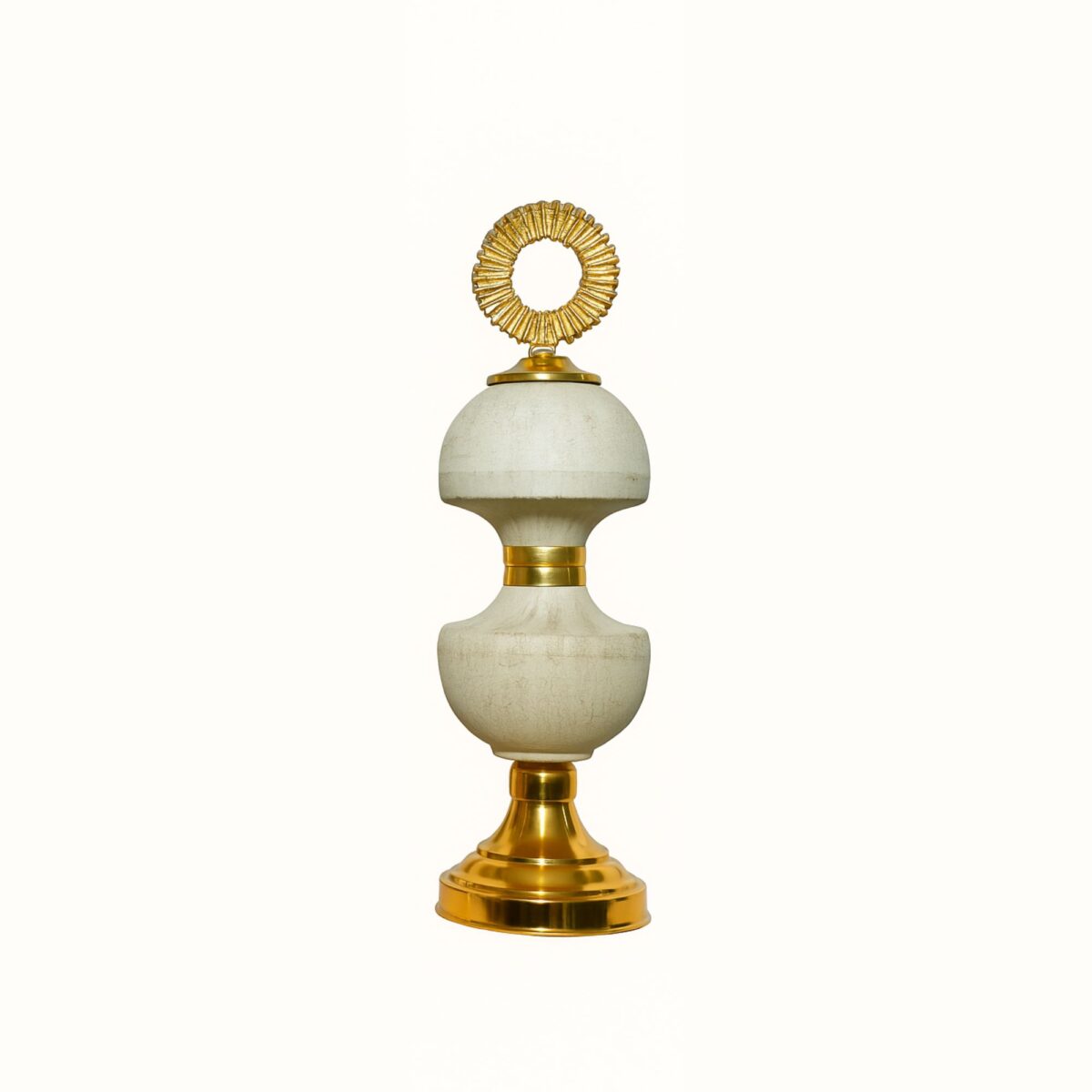 Elevate Luxury Spaces with the Off white & Gold Decorative Jar Set – Set of 2