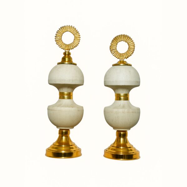 Elevate Luxury Spaces with the Off white & Gold Decorative Jar Set – Set of 2