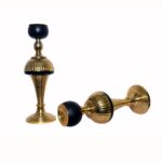 Premium Brass & Black T-Light Holder Set – Elegant Decorative Accent (Set of 2)