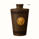 Antique Iron Vases with Golden Sun Medallion – Set of 2 (With & Without Floral Display)