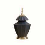 Royal Blue Crackle-Finish Decorative Jars with Double-Layered Lids – Set of 2