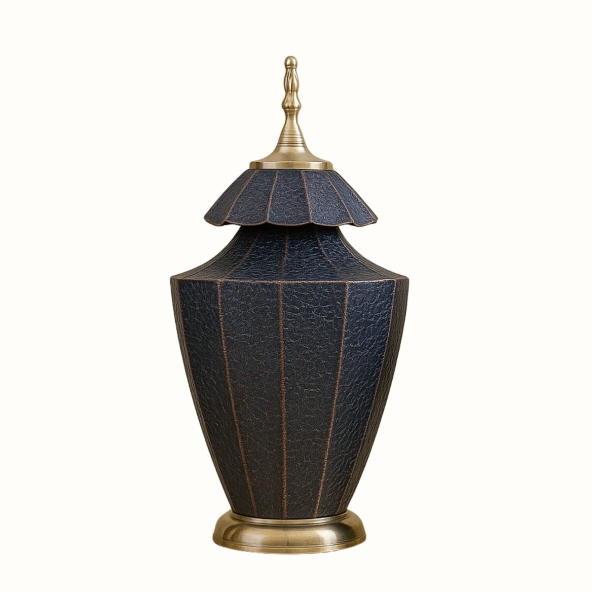 Royal Blue Crackle-Finish Decorative Jars with Double-Layered Lids – Set of 2