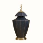 Royal Blue Crackle-Finish Decorative Jars with Double-Layered Lids – Set of 2