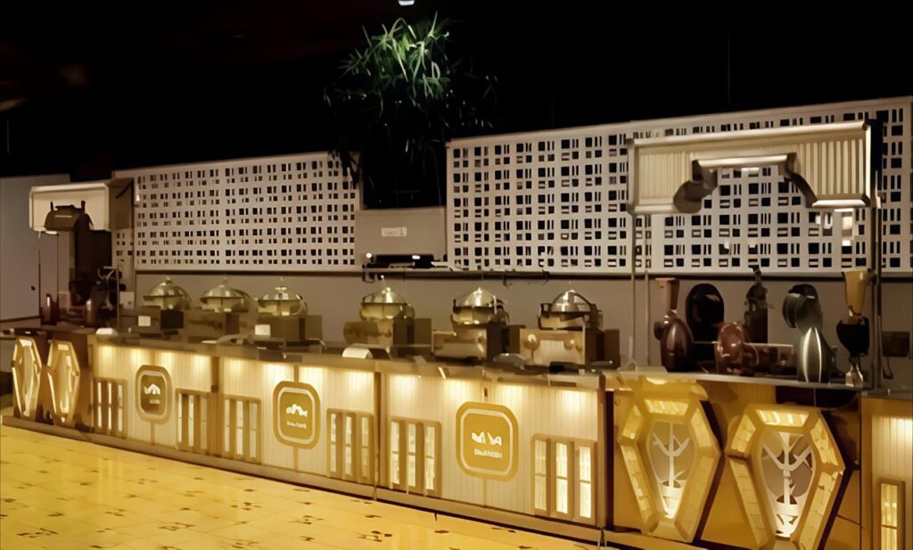 catering counter setup decoration