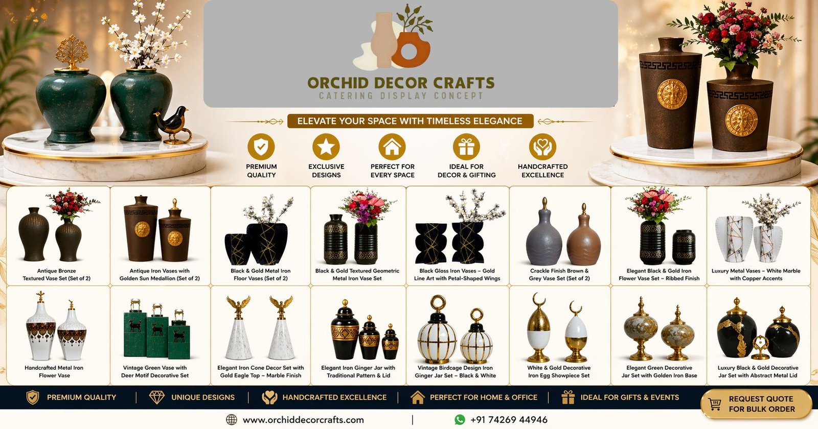 Premium buffet display in Gujarat with elegant buffet decor and risers