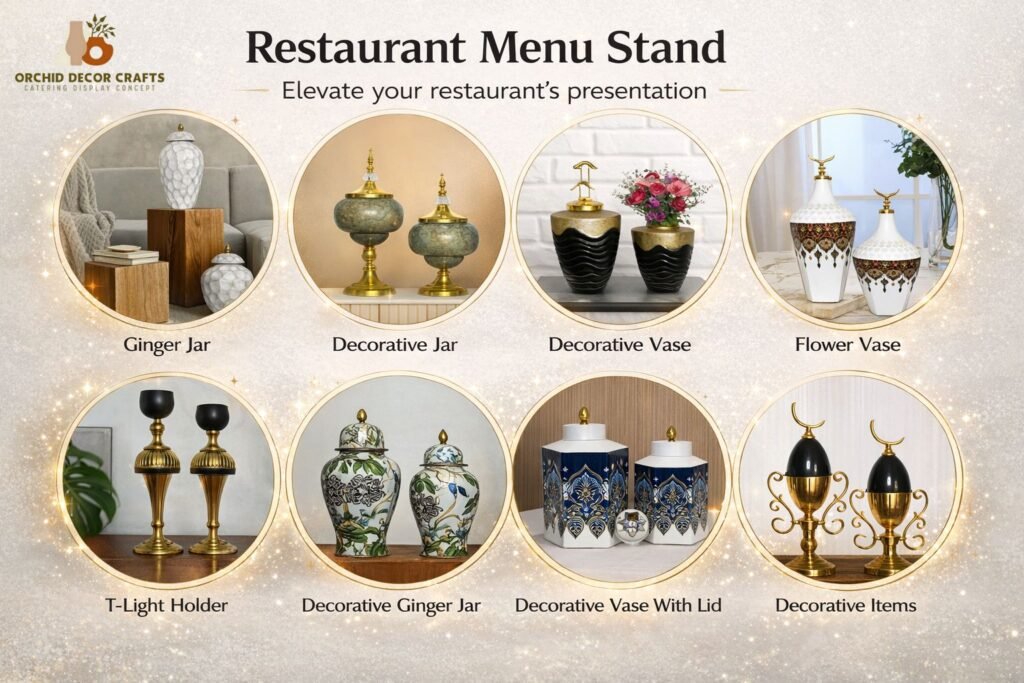 Premium Restaurant Menu Stand Udaipur with elegant and modern design for hotels and cafes