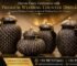 Premium decorative artifacts featuring elegant pink and lavender designer jars with intricate gold tree-shaped lids, displayed in a luxurious interior setting by Orchid Decor Crafts.